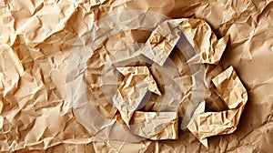 Sustainable Vision: Brown Paper With Recycle Symbol