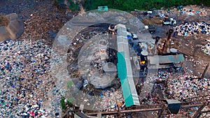 Sustainable Waste Management: Drone Over Garbage Incinerator. See the battle against plastic pollution as waste-to