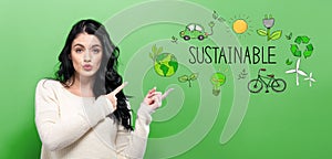 Sustainable with young woman