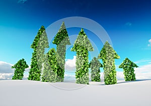 Sustaining eco growth and sustainable development concept. 3d il photo