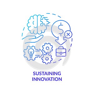 Sustaining innovation blue gradient concept icon
