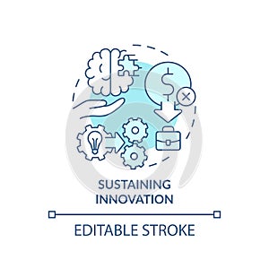 Sustaining innovation turquoise concept icon photo