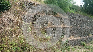 Sustaining Stone Caged Walls stopping landslides photo