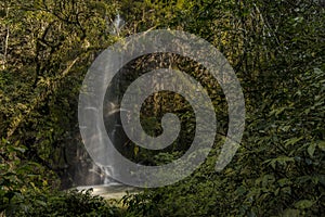 Sutile water drop called Salto Escondido (hidden jump) between the jungle forest in IguazÃº, Misiones, Argentina