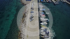 Sutivan port on Brac Island, aerial shot