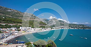 Sutomore, Montenegro. Time lapse of Famous Touristic Town on Adriatic sea