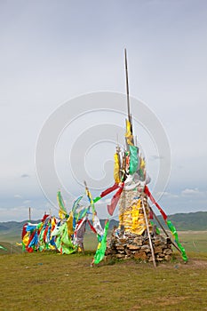 Sutra streamers of Tibetan Buddhism photo