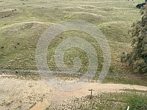 Sutton Hoo burial mounds aerial image