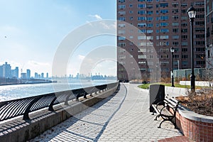 Sutton Place Park along the East River in Midtown Manhattan of New York City