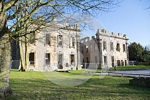 Sutton Scarsdale Hall, Georgian ruin in chesterfield, Derbyshire, England