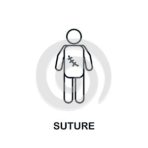 Suture icon. Simple element from medical services collection. Filled monochrome Suture icon for templates, infographics