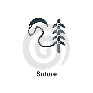 Suture vector icon on white background. Flat vector suture icon symbol sign from modern sew collection for mobile concept and web