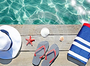 Suumer objects,vocation.Pool deck,resort items