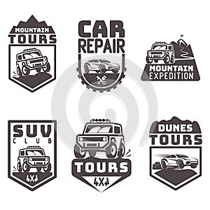Suv 4x4 off-road travel tour club Icon logo template vector