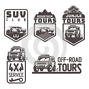 Suv 4x4 off-road travel tour club Icon logo template vector