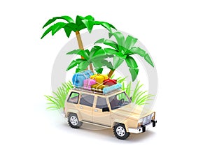 SUV adventure with palm