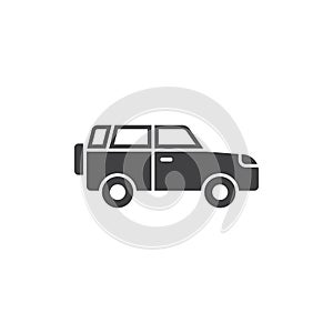 SUV car icon in flat style. Automobile vector illustration on isolated background. Transport sign business concept