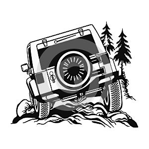 SUV CAR - Truck 4x4 Off Road - Off-road car for tshirt and emblem