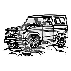 SUV CAR - Truck 4x4 Off Road - Off-road car for tshirt and emblem