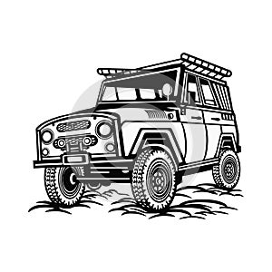 SUV CAR - Truck 4x4 Off Road - Off-road car for tshirt and emblem