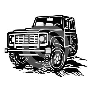 SUV CAR - Truck 4x4 Off Road - Off-road car for tshirt and emblem