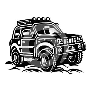 SUV CAR - Truck 4x4 Off Road - Off-road car for tshirt and emblem