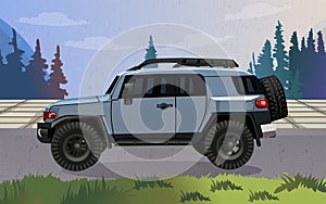 SUV car vector template design ,Side View