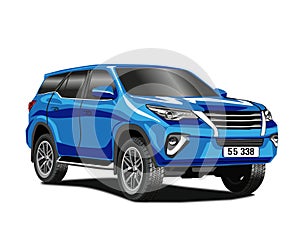 Suv car vehicle design.  Vector  illustration isolated in the white background.