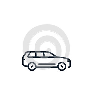 suv icon vector from vehicles transportation concept. Thin line illustration of suv editable stroke. suv linear sign for use on
