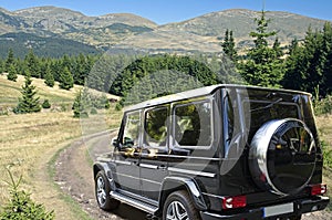 SUV on a mountain road