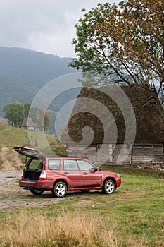 SUV on a mountain road