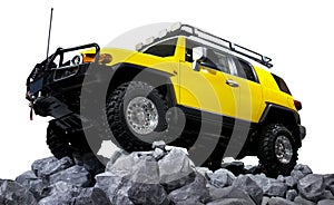 SUV off road isolated