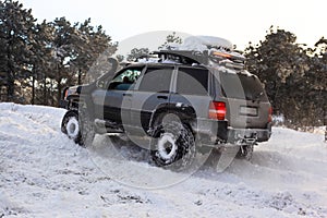 SUV on snow