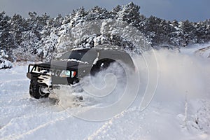 SUV on snow