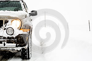 SUV in snow