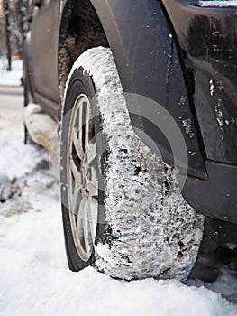 SUV in snow