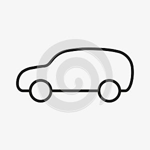 SUV vector outline icon. Offroad car pictogram.
