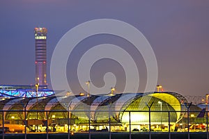 Suvarnabhumi Airport at twilight