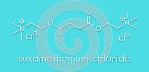 Suxamethonium chloride succinylcholine muscle relaxant drug molecule. Skeletal formula.