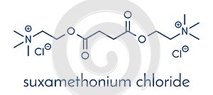 Suxamethonium chloride succinylcholine muscle relaxant drug molecule. Skeletal formula. photo