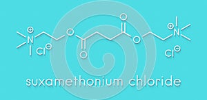 Suxamethonium chloride succinylcholine muscle relaxant drug molecule. Skeletal formula. photo