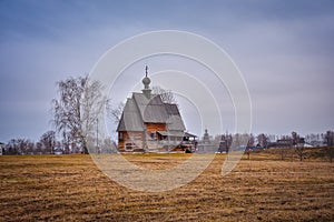 Suzdal / Russia - March 07, 2020: St. Nicholas Church from village of Glotovo in territory of Suzdal Kremlin