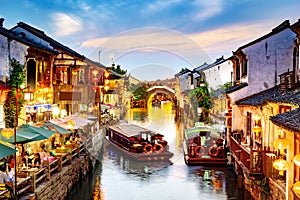 Suzhou ancient town night view