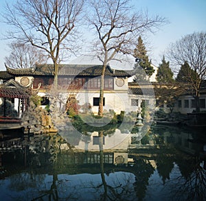 Suzhou garden in winterï¼Œlingering garden