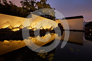 Suzhou Museum night scene, Jiangsu, China