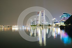 Suzhou skyline CBD night, China