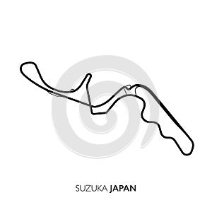 Suzuka circuit, Japan. Motorsport race track vector map