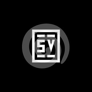SV initial logo with square rectangular shape style photo