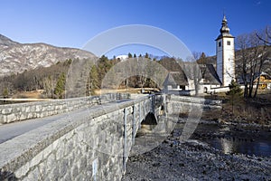 Sv. Janez Krstnik church, Ribcev Laz, Bohinj, Triglav national park, Slovenia