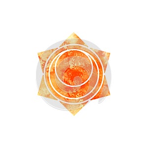 Svadhisthana chakra. Sacred Geometry. One of the energy centers in the human body. The object for design intended for yoga.
